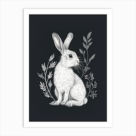 Holland Lop Rabbit Minimalist Illustration 1 Art Print