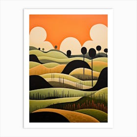 Grasslands Abstract Minimalist 2 Art Print