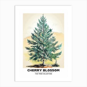 Cherry Blossom Tree Storybook Illustration 3 Poster Art Print