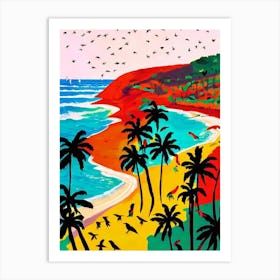 Anjuna Beach 2, Goa, India Hockney Style Art Print