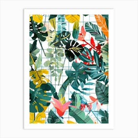 Tropical Leaves Seamless Pattern 8 Art Print