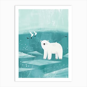 Polar Bear In The Ice Art Print