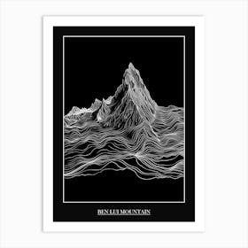 Ben Lui Mountain Line Drawing 1 Poster Art Print