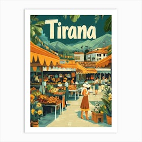 Aihrgdesign A 1970s Inspired Travel Poster For Tirana 3 Art Print