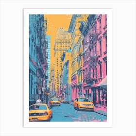Soho South Of Houston Street New York Colourful Silkscreen Illustration 3 Art Print
