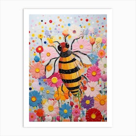 Bees Vivid Colour 4 Art Print