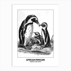 Penguin Feeding Their Chicks Poster 2 Art Print