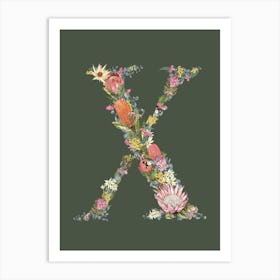 X Olive Alphabet Letter Art Print