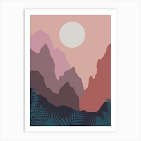 Sunset In The Mountains 3 Art Print