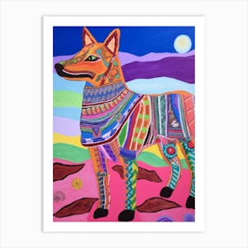 Maximalist Animal Painting Dingo 3 Art Print