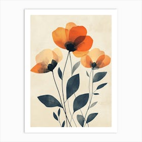 Orange Poppies 6 Art Print