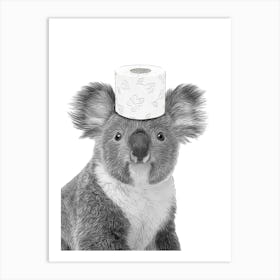 Koala With Toilet Paper Art Print