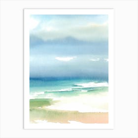 Polzeath Beach 2, Cornwall Watercolour Art Print