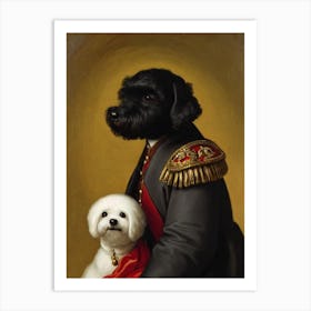 Bichon Frise Renaissance Portrait Oil Painting Art Print