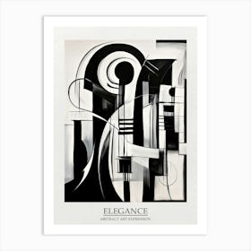 Elegance Abstract Black And White 4 Poster Art Print