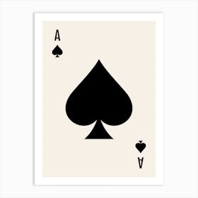 Ace Of Spade (Beige Tone) Art Print