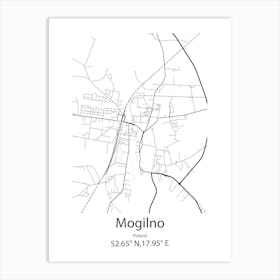 Mogilno,Poland Minimalist Map Art Print