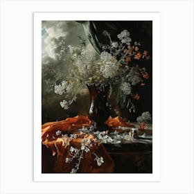 Baroque Floral Still Life Nigella 3 Art Print