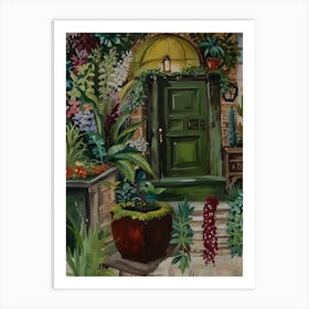 Enchanted Garden Entryway Vibrant Floral Door Art Print Art Print