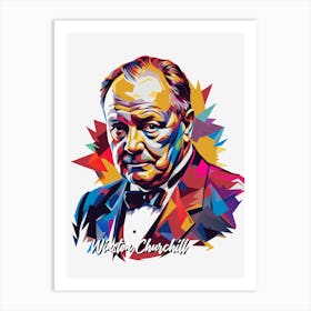 Winston Churchill 02 Portrait WPAP Pop Art Art Print