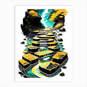 Golden Stairway Art Print