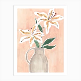 Day Lilies In A Vase Art Print