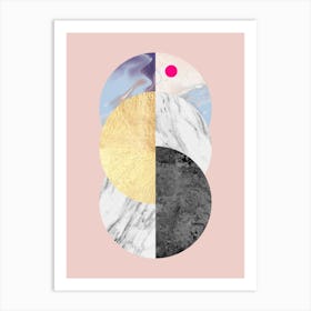 Geometry on pink background 3 Art Print