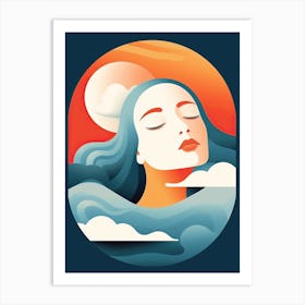 Unveiling Inner Strength: Minimalist Woman's Story Art Print