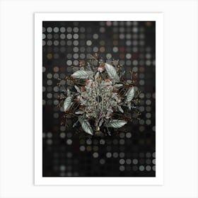 Vintage Allium Foliosum Botanical Wreath on Dot Bokeh Pattern n.0072 Art Print