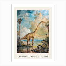 Dinosaur By The Sea Painting 3 Poster Art Print