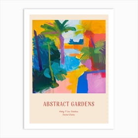 Colourful Gardens Harry P Leu Gardens Usa 1 Red Poster Art Print