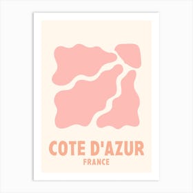 Cote D Azur, France, Graphic Style Poster 1 Art Print