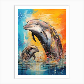 Dolphin Abstract Pop Art 3 Art Print