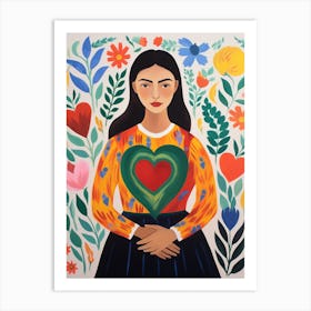 Nature & Patterns Heart Illustration Of A Person 8 Art Print