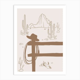 Western Cowboy Scene Art Print