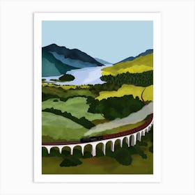 Steam Train Scottish Highlands Art Print