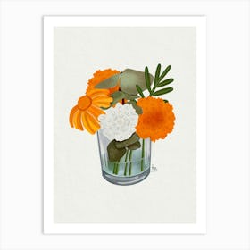 Day of Death Flower Bouquet Art Print