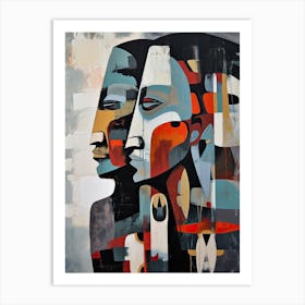 Sioux Silence In Minimalist Art ! Native American Art Art Print