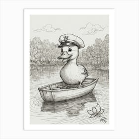 Duck In A Boat 1 Art Print