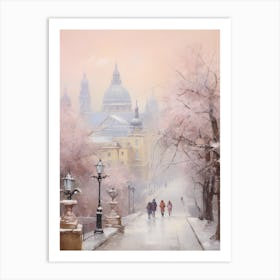 Dreamy Winter Painting Budapest Hungary 1 Art Print