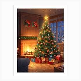 Christmas Tree In The Living Room 137 Art Print