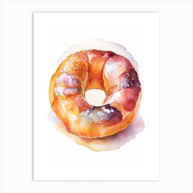 Apple Fritter Donut Cute Neon 5 Art Print