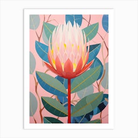 Protea 2 Hilma Af Klint Inspired Pastel Flower Painting Art Print
