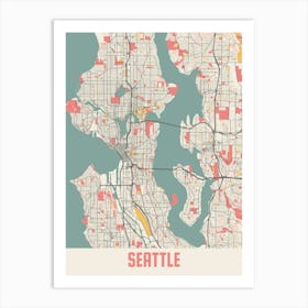 Seattle Map Poster Art Print