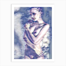 Nude Woman Angel Art Print