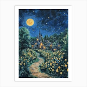 Night In The Village Art Print