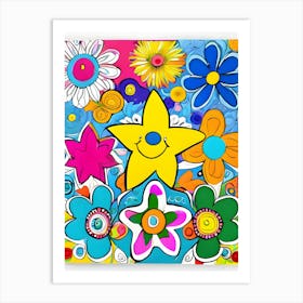 Happy Star Canvas Print-Reimagined Art Print