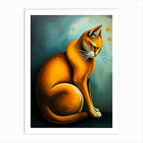 Orange Cat Creative Painting Art Print