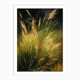 Wild grass, old oil painting,Colorado Arts, Vermont Arts,Montana Arts,Alaska Arts9 Art Print