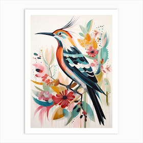 Bird Painting Collage Hoopoe 4 Art Print